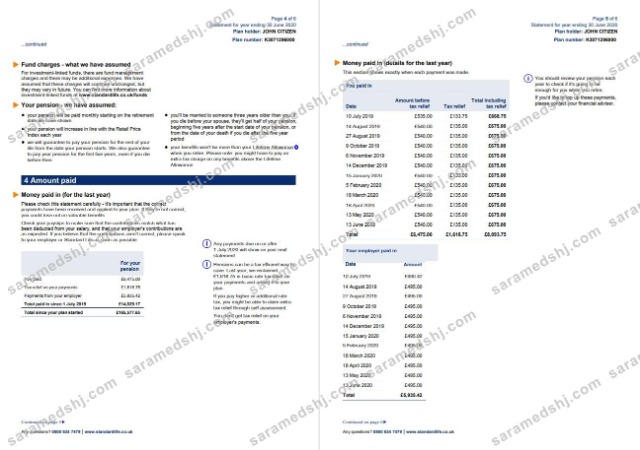United Kingdom Standard Life utility bill template in Word and PDF format, 7 pages 5 6